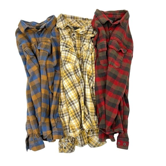 5.11 Tactical LOT of 3 BUNDLE Plaid Flannel Cotton Snap Button Shirts size Large - Picture 1 of 16
